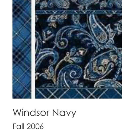 Vintage VERA BRADLEY Windsor 2006 Sherry 2 Handle Mini Y2K Bag Navy Blue Plaid - Picture 10 of 10